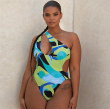 Load image into Gallery viewer, Patterned Swimsuit(Blue)
