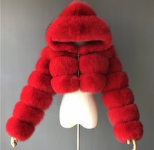 Load image into Gallery viewer, Hooded Fur Coat
